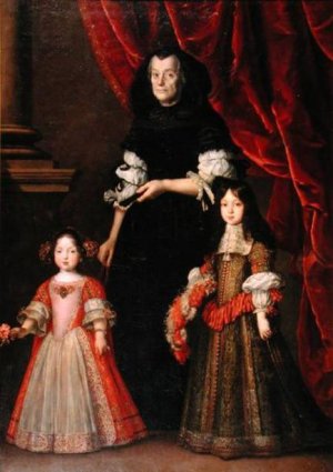 This picture allegedly shows Anna Maria and Ferdinando with their governess – but is the woman in fact their widowed grandmother?