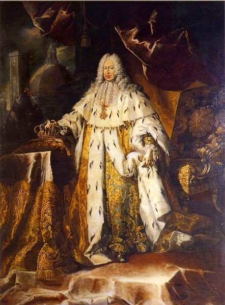Gian Gastone de' Medici in his coronation robes, by Franz Ferdinand Richter, 1737. (Credit: Pitti Palace, Florence.)