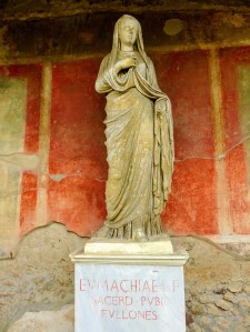 This statue of Eumachia is a replica, the original now being kept in the National Archaeological Museum at Naples. 
